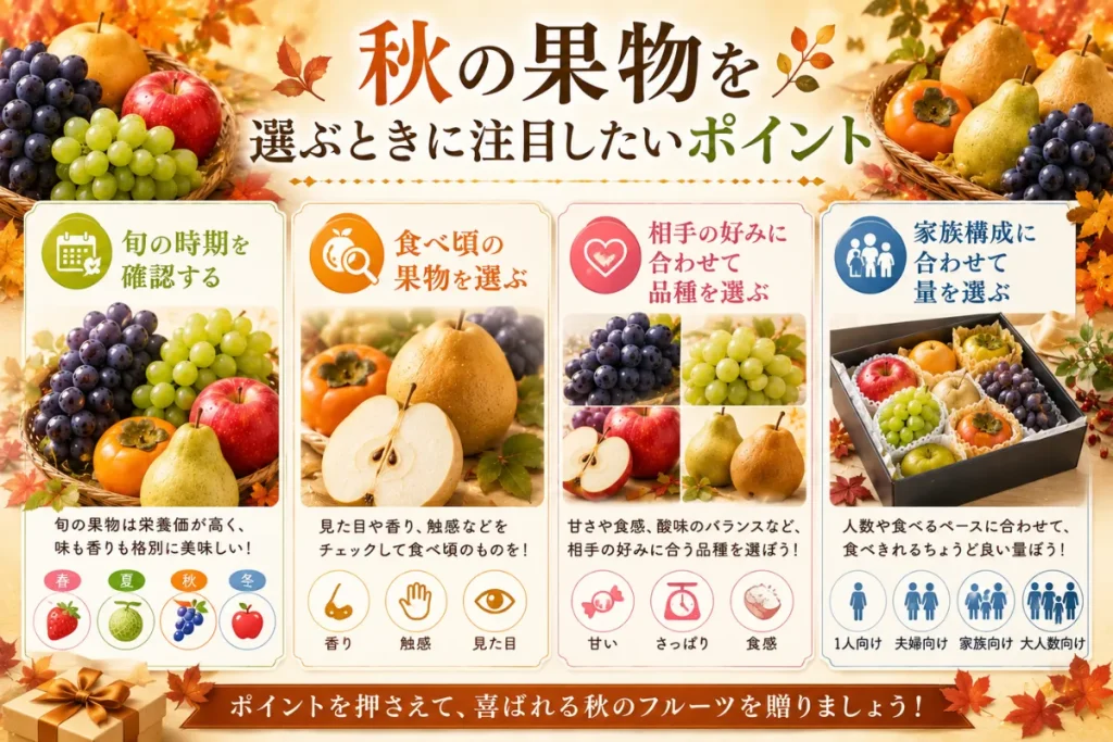 秋の果物を選ぶときに注目したいポイント