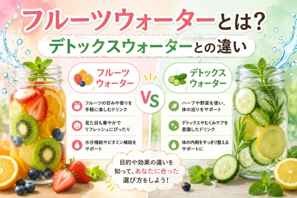 フルーツウォーターとは?デトックスウォーターとの違い