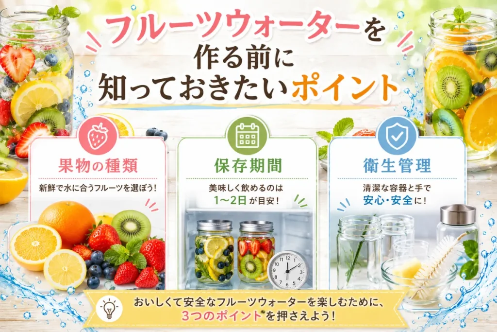 フルーツウォーターを作る前に知っておきたいポイント