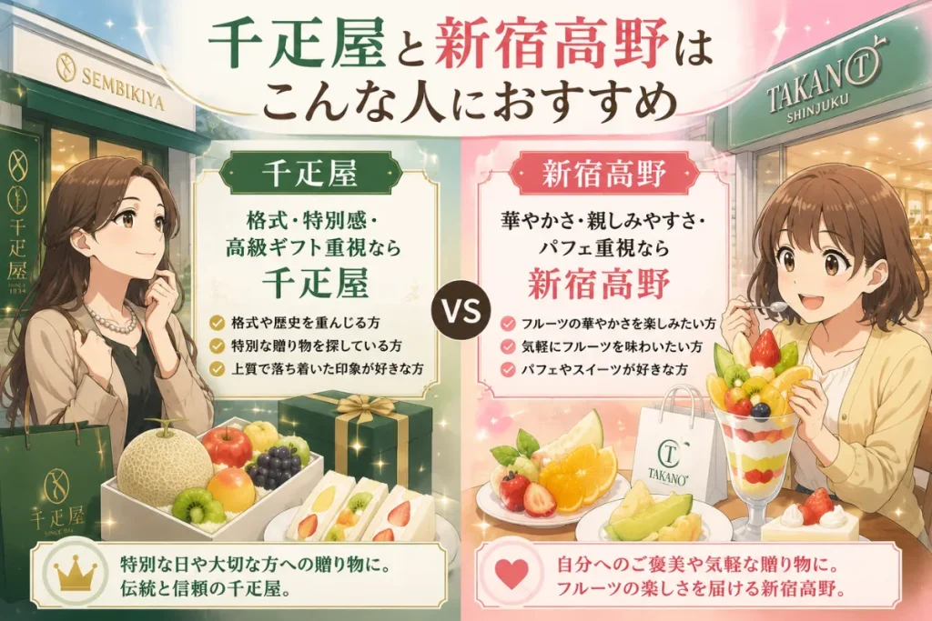 まず結論!千疋屋と新宿高野はこんな人におすすめ