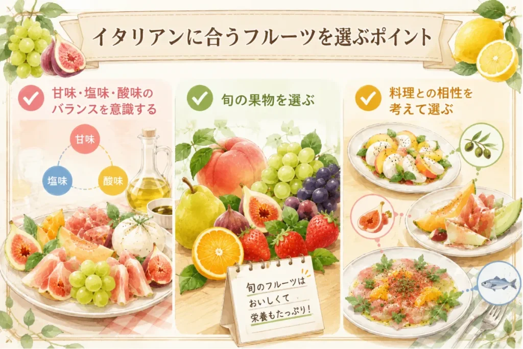 イタリアンに合うフルーツを選ぶポイント