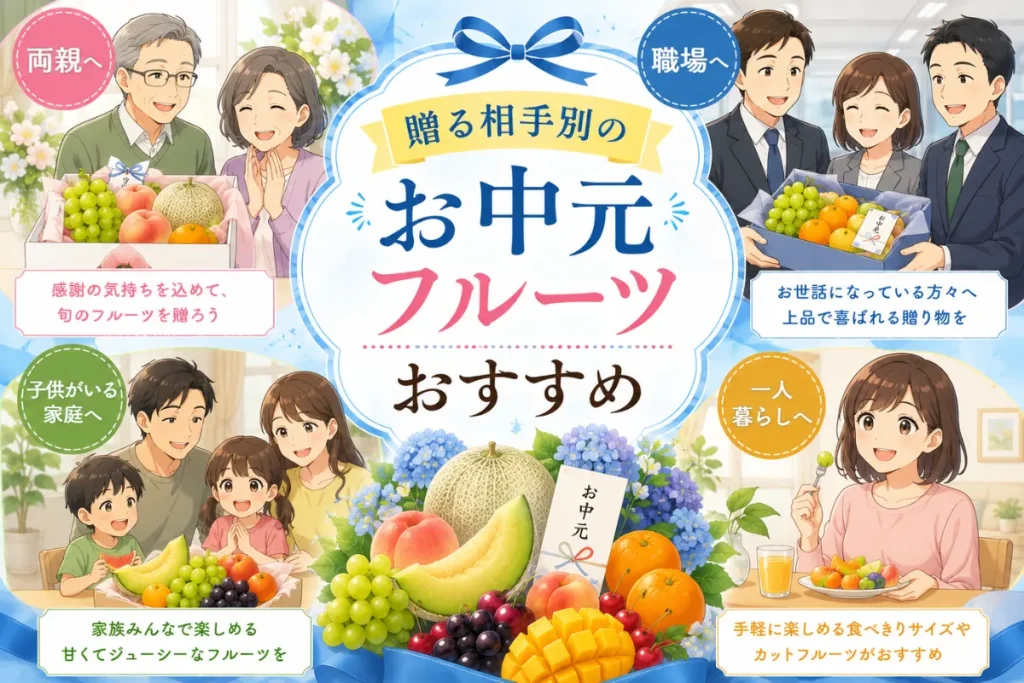 贈る相手別のお中元フルーツおすすめ